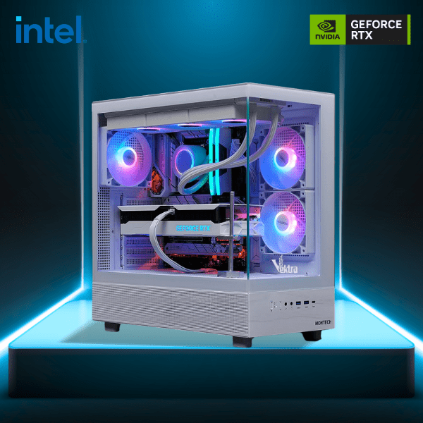 Vektra RDY XR White Intel Gaming PC - Intel Core CPU, Nvidia GeForce RTX, 32GB DDR5 RAM, 1TB Gen4 SSD, AIO Liquid Cooled, Windows 11 Pro, 2 Years Warranty - Vektra Computers LLC Vektra RDY XR White Intel Gaming PC - Intel Core CPU, Nvidia GeForce RTX, 32GB DDR5 RAM, 1TB Gen4 SSD, AIO Liquid Cooled, Windows 11 Pro, 2 Years Warranty - Vektra Computers LLC